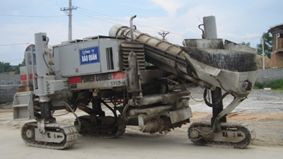 production line of concrete blocks